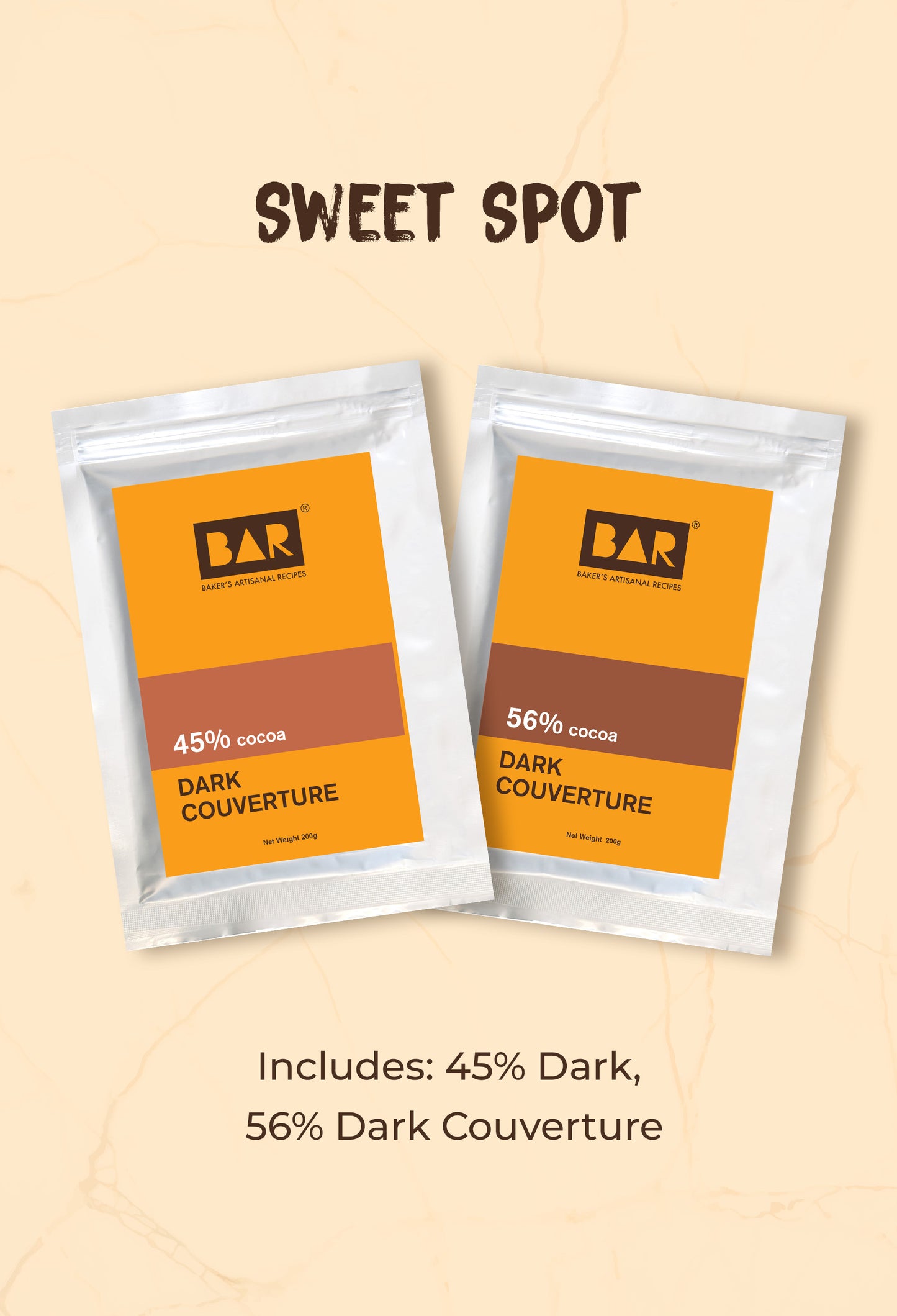 Sweet Spot(BAR45 Dark Couverture,BAR56 Dark Couverture - 200GM Each)