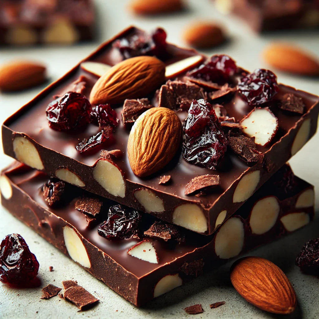 DARK CHOCOLATE BARK WITH NUTS AND DRIED FRUIT