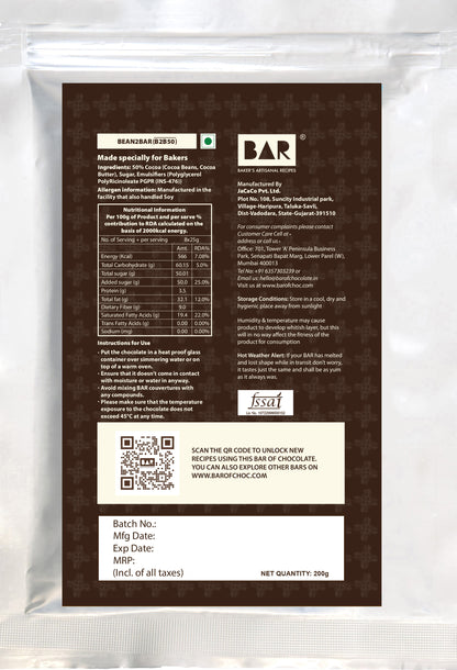 Bean2BAR50 (50% Cocoa - Mangalore, Karnataka Origin)