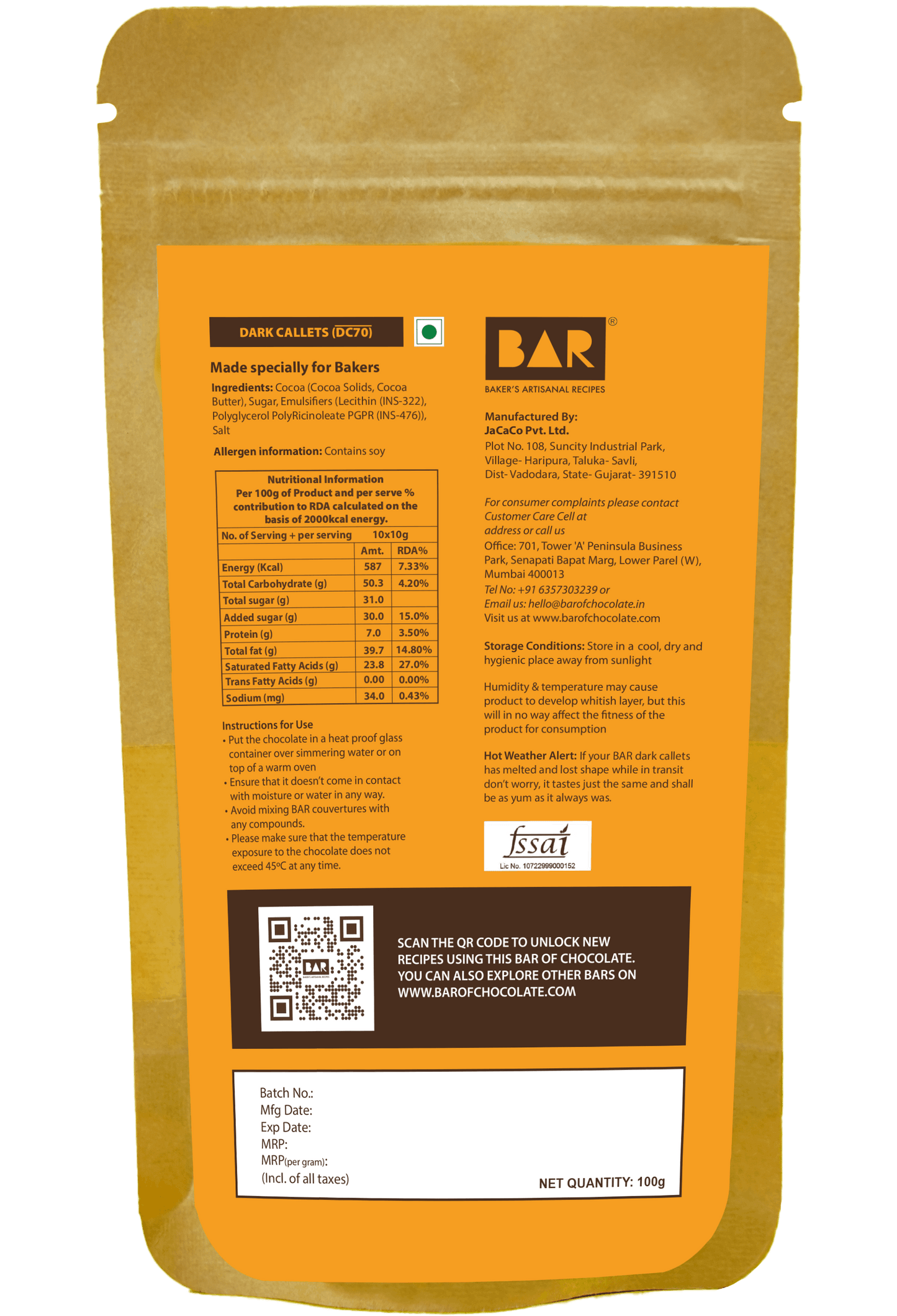 BAR Nickels (70% Dark Couverture Callets)