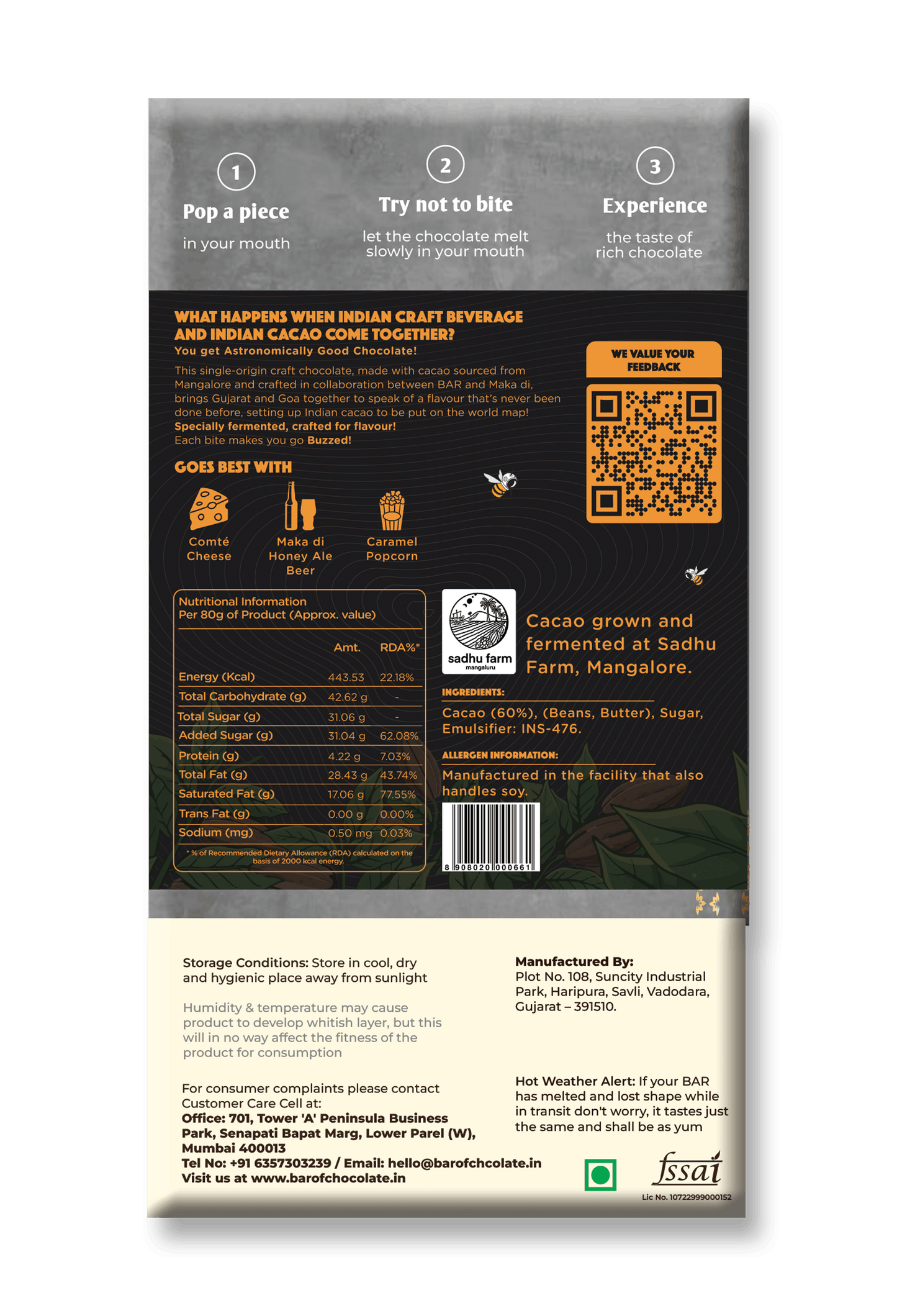 The Buzz...ed BAR - Mangalore Origin (Dark 60% w/Nibs)