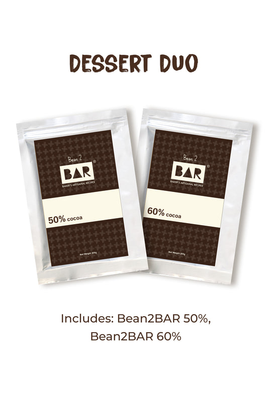 Dessert Duo(Bean2BAR50 (50% Cocoa),Bean2BAR60 (60% Cocoa) - 200GM Each)